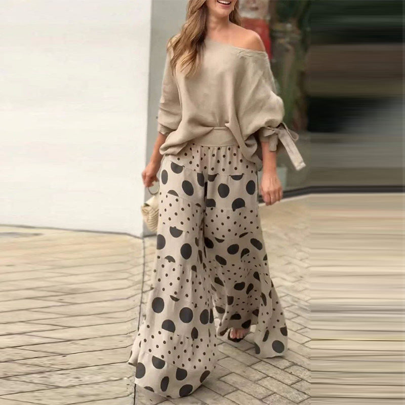 💥Sconto del 50% per un periodo limitato💃 Completo casual da donna in due pezzi con stampa geometrica