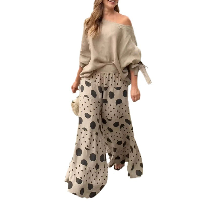 💥Sconto del 50% per un periodo limitato💃 Completo casual da donna in due pezzi con stampa geometrica