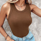 Geripptes Tanktop mit integriertem BH für Frauen