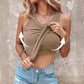Geripptes Tanktop mit integriertem BH für Frauen