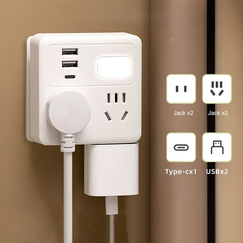 Convertitore a 2 pacchetti multifunzionali con luce notturna