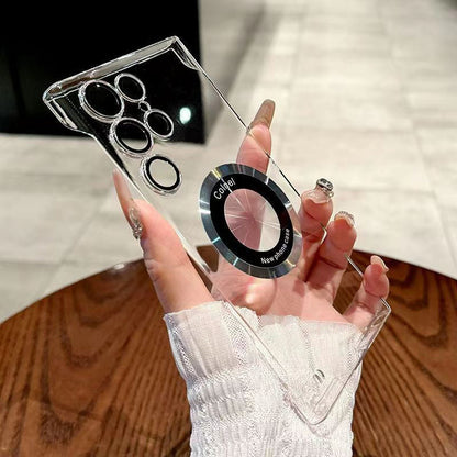 Ultradünne transparente Handyhülle mit magnetischem Ring für Samsung