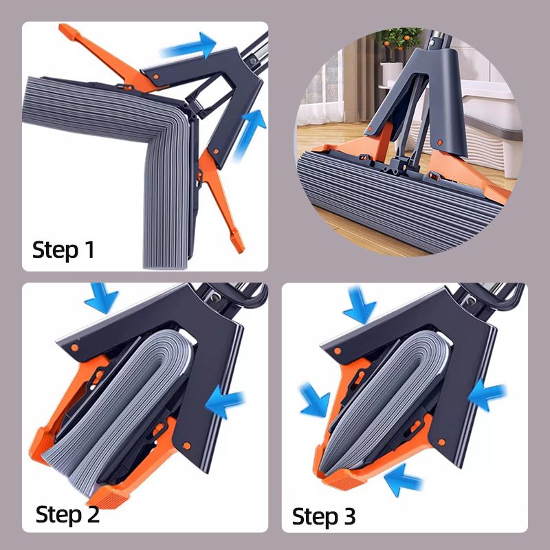 Powerful cleaning, folded, absorbent mop