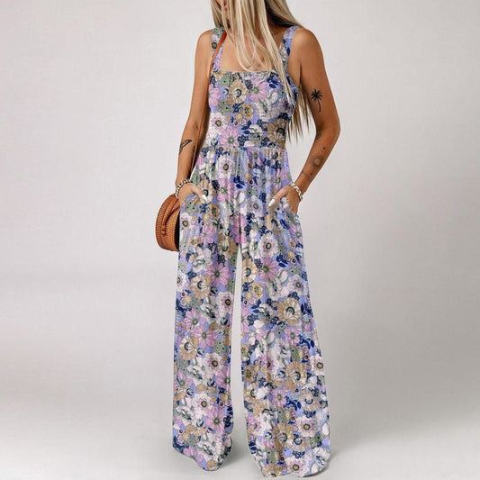 🏖️Sommer-Rabattaktion 50% OFF🌼Damen Casual Print Ärmellose Overalls Jumpsuits