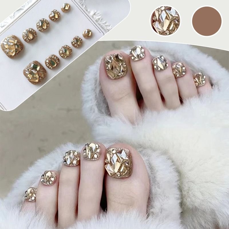 Delicate Kit di unghie false glitter