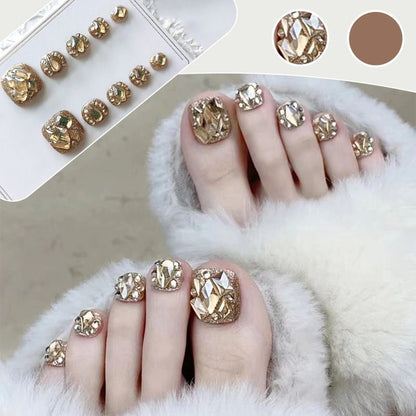 Delicate Kit di unghie false glitter