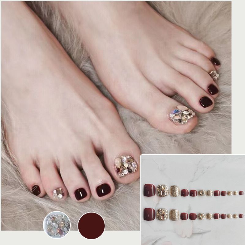 Delicate Kit di unghie false glitter