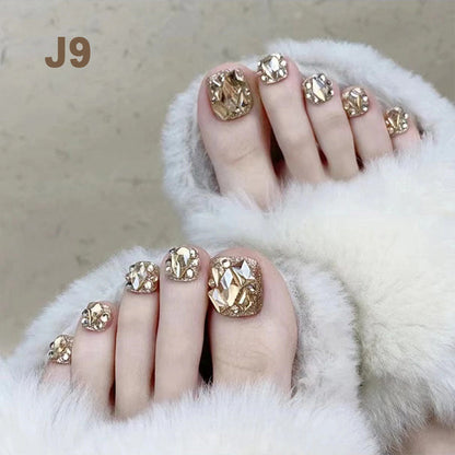Delicate Kit di unghie false glitter