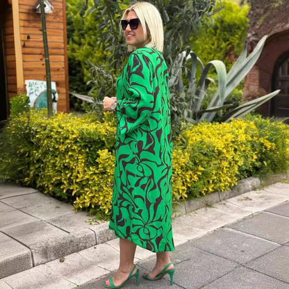 Elegante abito stampato per donne in oversize