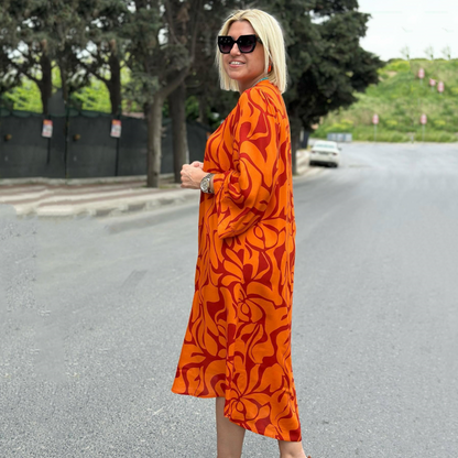 Elegante abito stampato per donne in oversize