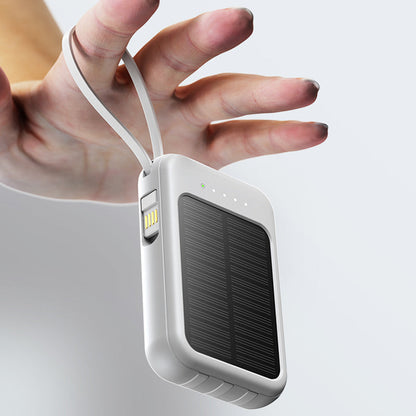 Caricatore di energia solare autosufficiente con cavo integrato
