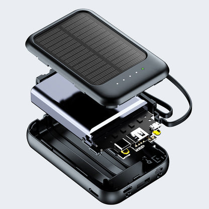 Caricatore di energia solare autosufficiente con cavo integrato