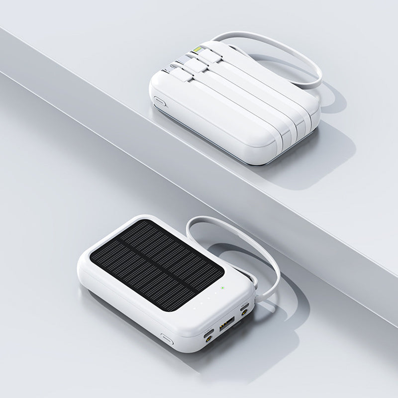 Caricatore di energia solare autosufficiente con cavo integrato