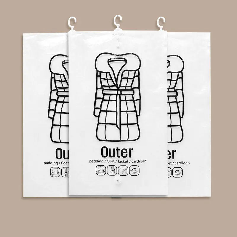 Hängender Vakuum-Kompressionsbeutel – platzsparend & staubdicht für Kleidung 👕🧥✨
