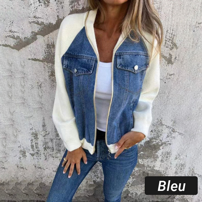 🔥Ny mote kvinner kreativ denim skjøtejakke