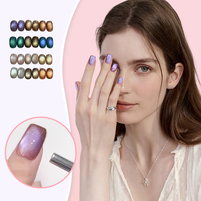 Juego de esmalte de uñas de gel de gato de gato simple