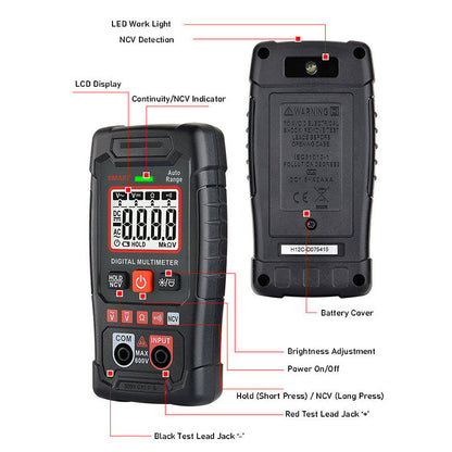 🔧⚡️ Smartes Anti-Burn-Multimeter! 4000 Zähler, automatische Messbereichswahl, handtellergroßes Null-Fehler-Messgerät ✨