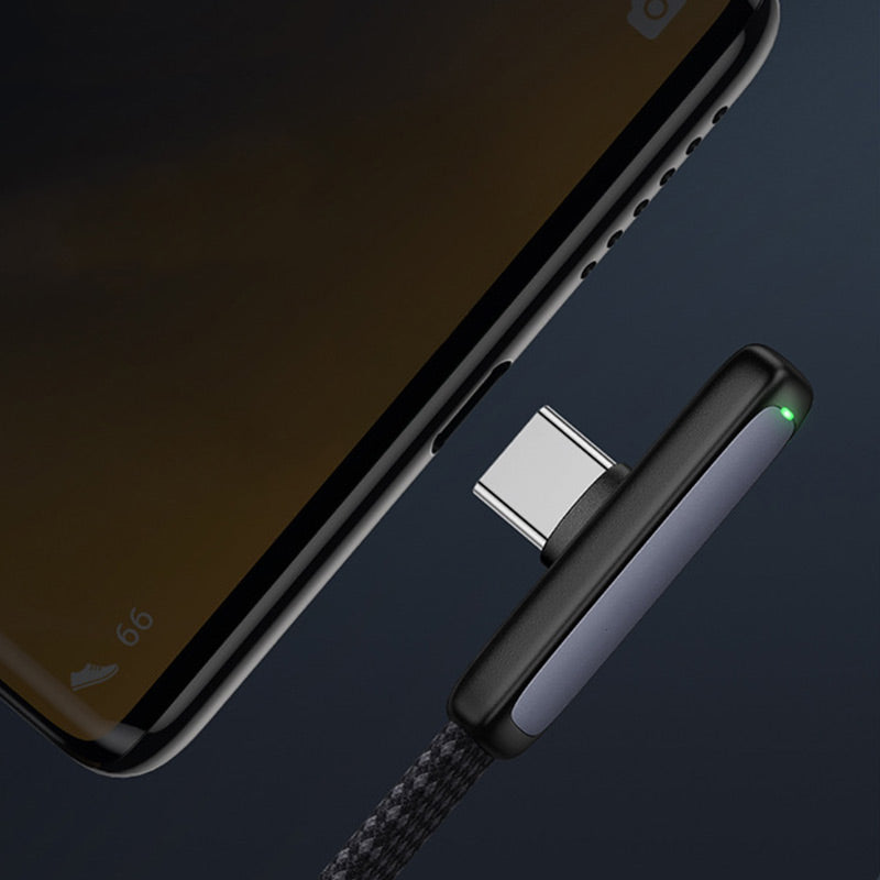 Cavo di ricarica rapida curva e intrecciata per i telefoni cellulari