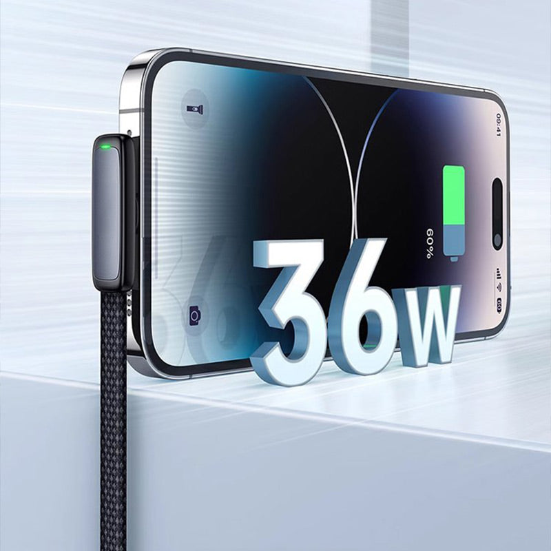 Cavo di ricarica rapida curva e intrecciata per i telefoni cellulari