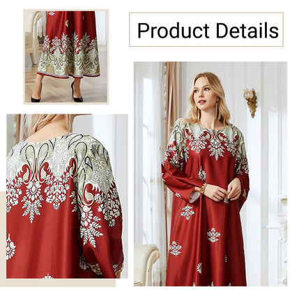 Abayas musulmanes impresos en rojo para mujeres
