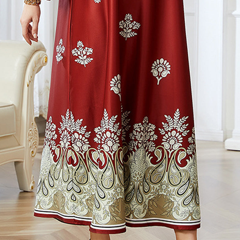 Abayas musulmanes impresos en rojo para mujeres