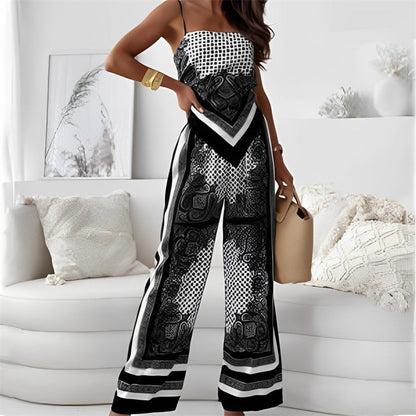 💥Sconti del 65%✨Completo da donna in due pezzi, top corto con bandana e pantaloni