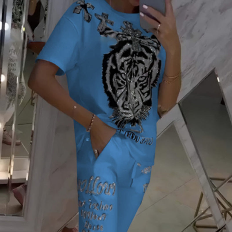 💥66 % rabatter💥 2-delt sett med en avslappet topp og bukser med snøring🐯