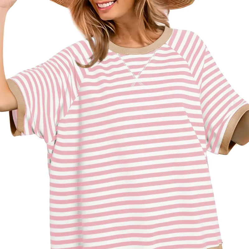 Gestreepte t-shirts van oversized voor vrouwen