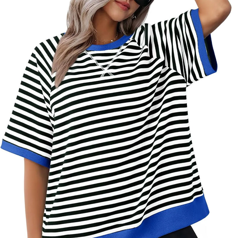 Gestreepte t-shirts van oversized voor vrouwen