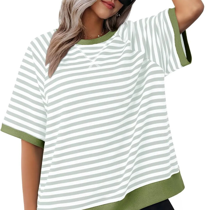 Gestreepte t-shirts van oversized voor vrouwen