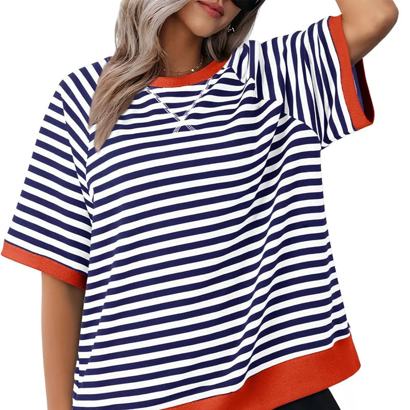 Gestreepte t-shirts van oversized voor vrouwen