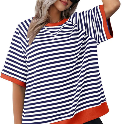 Gestreepte t-shirts van oversized voor vrouwen