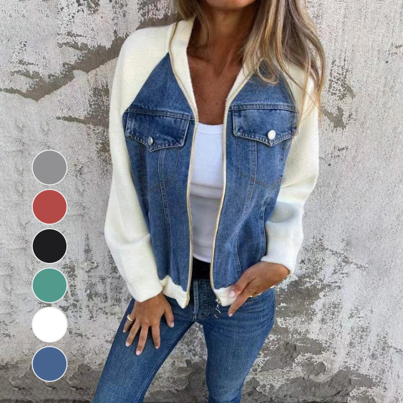 🔥Ny mote kvinner kreativ denim skjøtejakke