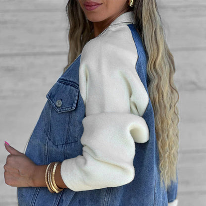 🔥Ny mote kvinner kreativ denim skjøtejakke