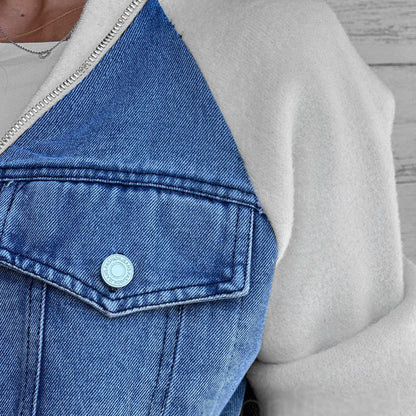 🔥Ny mote kvinner kreativ denim skjøtejakke