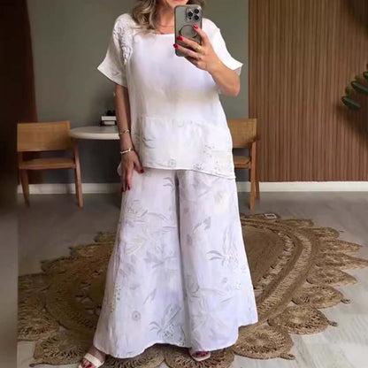 Set casual in 2 parti con pressione floreale per le donne