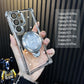 Transparent Anti-Falen Handy Shell mat rotativen Stand fir Galaxis Serie