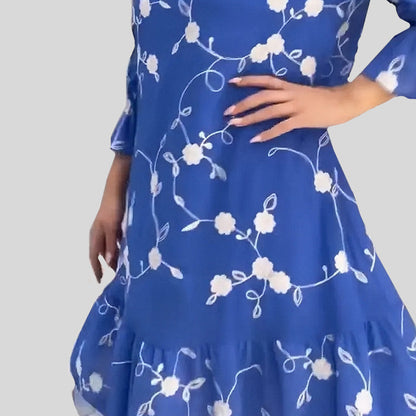 🌸Sconto del 66% a tempo limitato 💕Abito estivo da donna con stampa floreale e orlo a balze