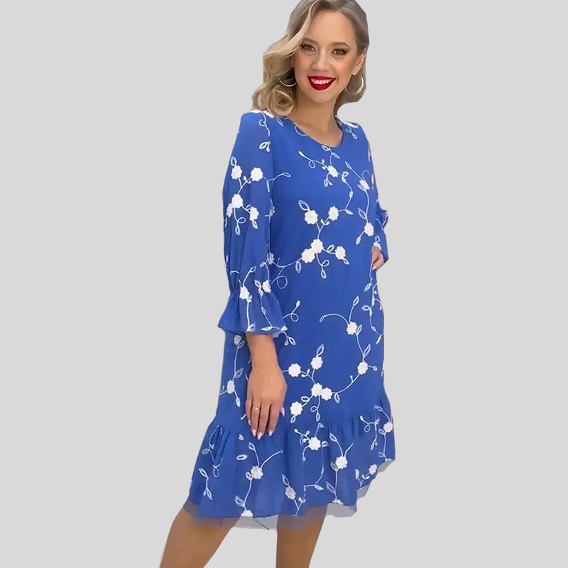 🌸Sconto del 66% a tempo limitato 💕Abito estivo da donna con stampa floreale e orlo a balze