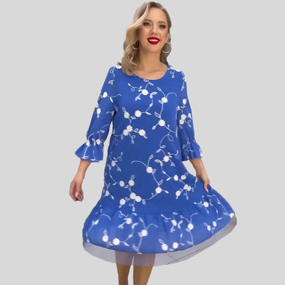 🌸Sconto del 66% a tempo limitato 💕Abito estivo da donna con stampa floreale e orlo a balze