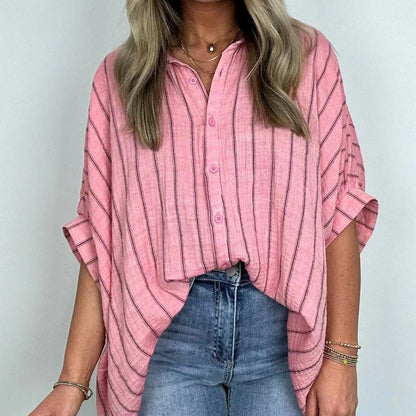 💥Sconto del 66% a tempo limitato 💕Camicia casual a righe da donna