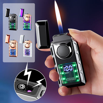 Multifunctional double flame lighter with colored lights