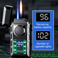 Multifunctional double flame lighter with colored lights