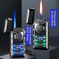 Multifunctional double flame lighter with colored lights