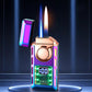 Multifunctional double flame lighter with colored lights