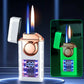 Multifunctional double flame lighter with colored lights