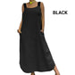 Maxikleid with wide carriers and bags