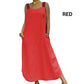 Maxikleid with wide carriers and bags