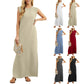 Knitterfreies Freizeitkleid für Damen mit geteiltem Saum