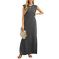 Knitterfreies Freizeitkleid für Damen mit geteiltem Saum